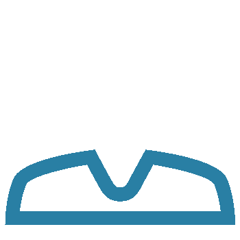 An icon of a stylized healthcare professional s head and torso, wearing a mask, with a medical cross symbol above.